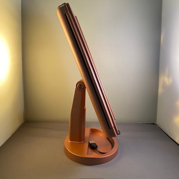 Dresser Mount Tri-Fold Adjustable Lighted Vanity Mirror 21 LED Lights 3x/2x/1x - Picture 7 of 11